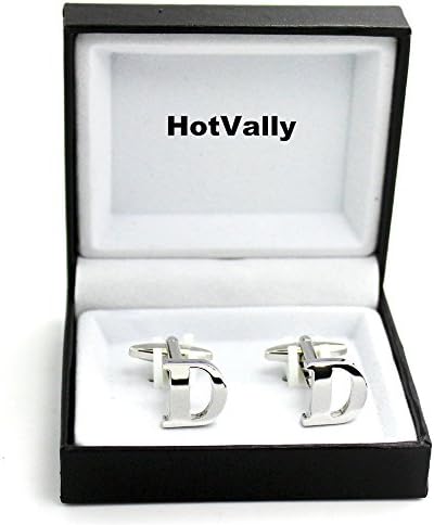 HotVally Vintage Groom Wedding Men's Shirt Cufflinks Cuff Links with Gift Box Alphabet--D