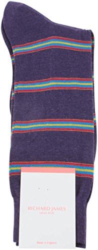 Blackberry Maranon Quad Stripe Socks by Richard James