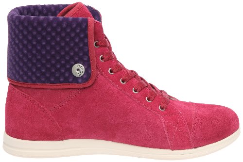 Crocs LoPro Suede Hi-top Sneaker, Chaussures montantes femme - Rouge (Pomegranate/Mulberry), 39-40 EU (W9 US)