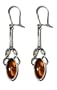 Sterling Silver Amber Celtic Knot Design Dangle Earrings