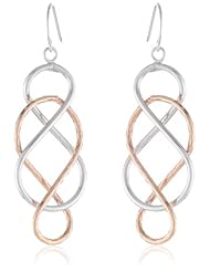 14k Italian White and Rose Gold Figure Eight Dangle Earrings
