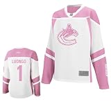LUONGO #1 Vancouver Canucks RBK Women's Pink NHL Hockey Jersey by Reebok (NHLPA Certified Custom Sewn Authentic Twill)