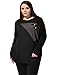 Kaia Ladies Plus Size Contrast Color Shirt Batwing Tunic Xmas 3X Black
