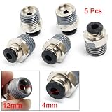 Buy Amico 5 Pcs 12mm Thread 4mm Push in Tube One Touch Fittings Connectors by uxcell