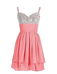 Sexy A-line Chiffon Lace Beaded Sequined Short Homecoming Dress/Prom Dress/Party Dress 