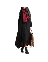 Long Sleeves Fall Cotton/Linen  Dress