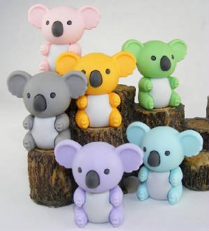 IWAKO JAPANESE ERASER KOALAS - SET OF ALL 6!