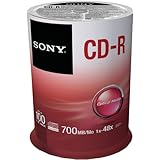 Sony 100CDQ80SP CD-R Data Recordable Media, 100 Pack Spindle