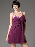 Voom by Joy Han Dress - Purple Lace Eyelet Ribbon Dress with Straps - Party Dresses for Women