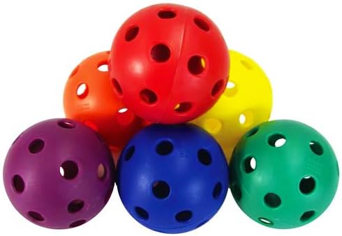 Set 3 Colorful Plastic Wiffle Balls Practice Baseballs Kids Toys