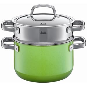 Silit 3-3/4-Quart Steamer with Insert, Lemon Green