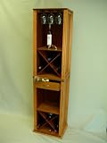Alpine Modular Wine Rack with Stemware Rack (Antique Honey Oak) (16.5H x 13W x 34D)