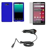 Motorola Triumph (Virgin Mobile) Premium Combo Pack - Blue Silicone Soft Sk ....