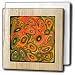 Jaclinart Abstract Circles Cells Heart Psychedelic Surreal Retro - Abstract orange olive khaki green surreal flowing sci fi cells hearts - Tile Napkin Holders