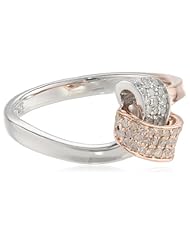 10K White Gold Rose Gold Love Knot Diamond Ring (1/5 Cttw, I-J Color, I2-I3 Clarity)