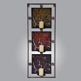 Produkt-Bild: Wandbild 'Zweige' mit 3 Kerzenhalter aus Metall antik-bronce 32x85cm