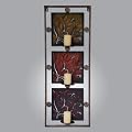 Wandbild 'Zweige' mit 3 Kerzenhalter aus Metall antik-bronce 32x85cm