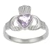 Sterling Silver with Amethyst Claddagh Ring