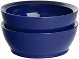 CaliBowl Non-Spill 12-Ounce Low Profile Bowl with Non-Slip Base, Set of 2, Blue