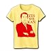 【菅直人】YES WE KAN リブクルーネックTシャツ (ライトイエロー) M