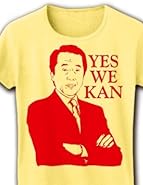 【菅直人】YES WE KAN リブクルーネックTシャツ (ライトイエロー) M