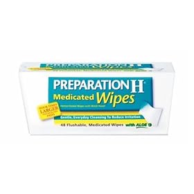 Preparation H Medicated Hemorrhoidal Wipes with Witch Hazel and Aloe 48 wipes