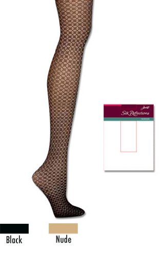 3-Pack Hanes Silk Reflections Tulle Weave Spr11 Hosiery 0B261, Black, AB