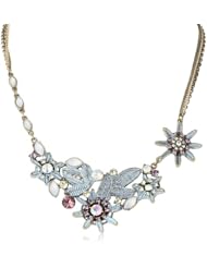 Betsey Johnson "Girlie Grunge" Patina Flower Necklace, 19"