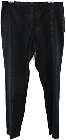 Alfani Snak Jacquard Women's Skinny Stretch-Waist Pants Black 14