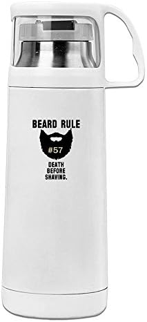 Beard Rule #57 Death Before Shaving Birthday Gift Convenient Stainless Steel Vacuum Thermos Cup