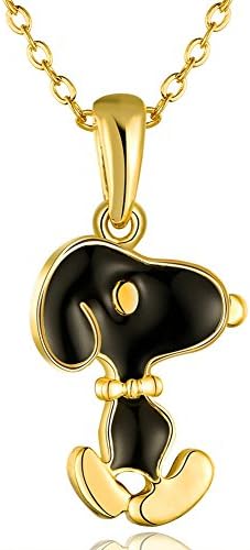 Girls' Cute Snoopy Pendant Necklace Yellow Gold Plated