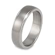 Grooved Brushed and Polished Titanium Ring (6.0mm) - Sizes 8-13