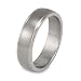 Grooved Brushed and Polished Titanium Ring (6.0mm) - Sizes 8-13