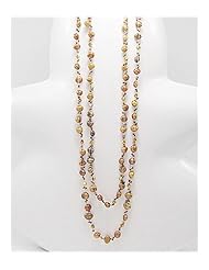 Dark Gold (Dyed) Japanese silk cord Fresh Water Pearl Necklace