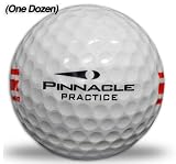 White with Red Stripe Used Golf Range Balls (One Dozen)