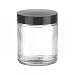Wheaton W216913 Clear Glass 4oz Straight Sided Jar, with 58-400 Black Phenolic Rubber Lined Screw Cap (Case of 24)