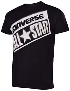 Converse Men's All Star Diagonal License Plate T-Shirt-Black-Large