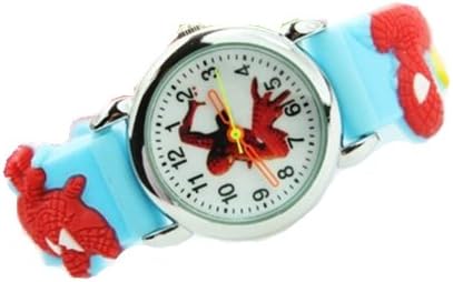 Spiderman Watch with Radom Post Black or Blue Jelly Band - Children's Size (Light Blue)