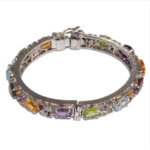 Multi Gemstone Bracelets for Women in Link Style Dia 2.25 inches (brclt284a)