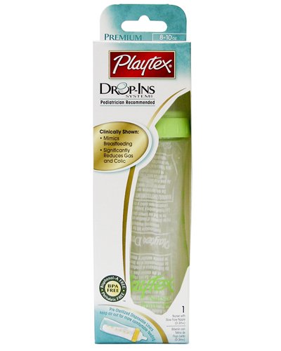 Playtex Baby Drop-Ins Premium Nurser 8-10 OZ: Green Playtex Baby Drop-Ins Premium Nurser 8-10 OZ: Green