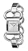 Emporio Armani Ladies Square Case Silver Dial Stainless Steel Link Bracelet Watch