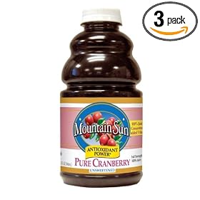 Mountain Sun Antioxidant Power, Pure Cranberry, Unsweetened,  32-Ounce Bottles (Pack of 3)