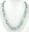 Graduated Aquamarine and Sterling Silver Bead Necklace, #7891
