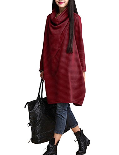 (クロスユー) Cross You チュニック ワンピース レディース カジュアル 長袖 膝上 ゆったり タートルネック ワンピ