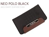 PRADA phone by LG L-02D 対応 Neo Dairy Case(docomo SC-03D 対応) 手帳型レザーケース (ストラップ・カード収納機能付き）【Neo Polo Black】 PRADA 手帳