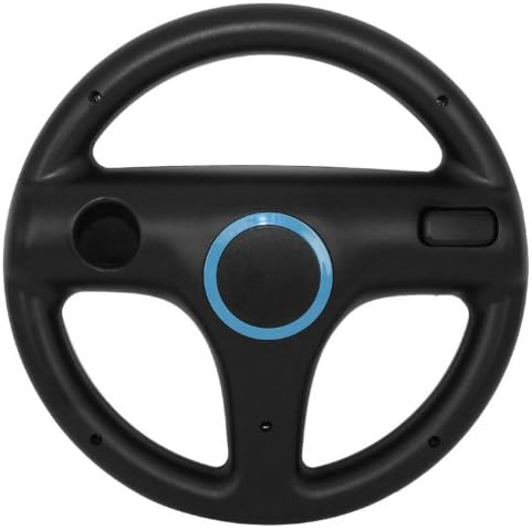 eForBuddy Mario Kart Racing Steering Wheel for Nintendo Wii Remote and Motion Plus, Black