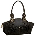 KATHY Van Zeeland Casual Pockets Top Zip Satchel,Black,one size