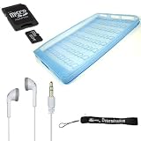 Silicone Skin Cover Case with 4-inch eBigValue TM Determination Hand Strap for the Sony Reader eBook Touch Edition PRS-600 + Also includes a 4GB Mini SD and Adapter + Stereo In-Ear Headphones (White)
