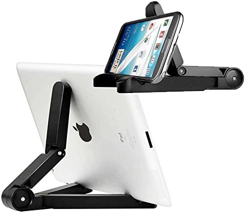Opha -- iPad Stand, Folding Tablet Stand, Adjustable Portable Mini iPad Stand and Holders for 7-10 inch Tablet, E-Readers, iPhone, iPad Air , Samsung Galaxy Tab, Fire Tablet - White (Black) (Black)
