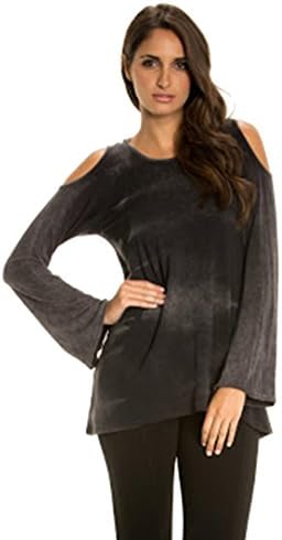 Elan USA Womens Cold Shoulder Hoodie Large Black